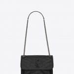 Saint Laurent Black Vintage Leather Niki Baby Bag