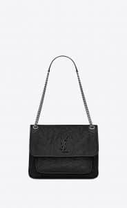 Saint Laurent Black Vintage Leather Niki Medium Bag