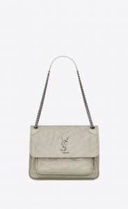 Saint Laurent Blanc Vintage Leather Niki Medium Bag