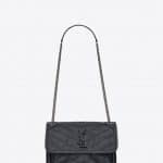 Saint Laurent Dark Smog Vintage Leather Niki Baby Bag