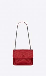 Saint Laurent Eros Red Vintage Leather Niki Baby Bag
