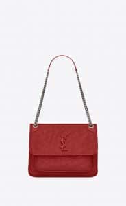 Saint Laurent Eros Red Vintage Leather Niki Medium Bag