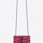 Saint Laurent Pink Embossed Zebra Print Small Kate Bag