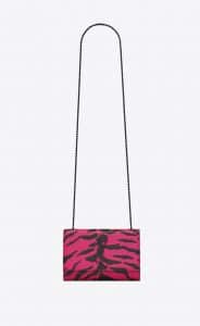 Saint Laurent Pink Embossed Zebra Print Small Kate Bag