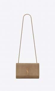 Saint Laurent Warm Sand Shagreen Look Kate Medium Bag