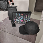 Louis Vuitton Black Monogram Floral Print Pouch Bag