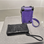 Louis Vuitton Black and Purple Crocodile Mini Trunk Bags