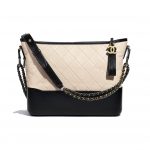 Chanel Beige/Black Aged Calfskin Gabrielle Hobo Bag