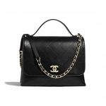 Chanel Black Calfskin Large Top Handle Bag 1