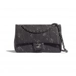 Chanel Black Denim Medium Classic Flap Bag
