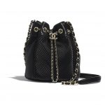 Chanel Black Lambskin Drawstring Bag