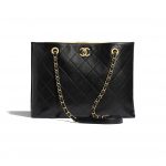 Chanel Black Lambskin Large Shopping Bag