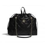 Chanel Black Lambskin Shopping Bag