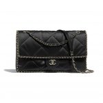 Chanel Black Satin Running Chain Flap Bag