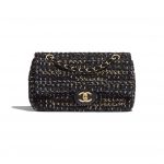 Chanel Black Tweed Flap Bag