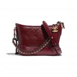 Chanel Burgundy Aged Calfskin Gabrielle Small Hobo Bag