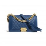 Chanel Dark Blue Old Medium Boy Chanel Flap Bag