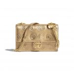 Chanel Gold Metallic Calfskin Flap Bag