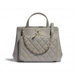 Chanel Gray Business Affinity Small Shopping Bag