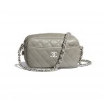 Chanel Gray Lambskin Camera Case Bag
