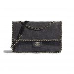 Chanel Gray Wool Tweed Running Chain Flap Bag