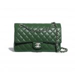 Chanel Green Medium Classic Flap Bag