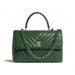 Chanel Green Trendy CC Large Top Handle Bag