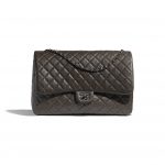 Chanel Khaki Calfskin Flap Bag
