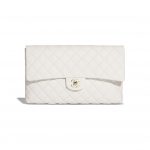 Chanel White Classic Clutch Bag