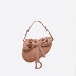 Dior Pink 3D Flowers Mini Saddle Bag