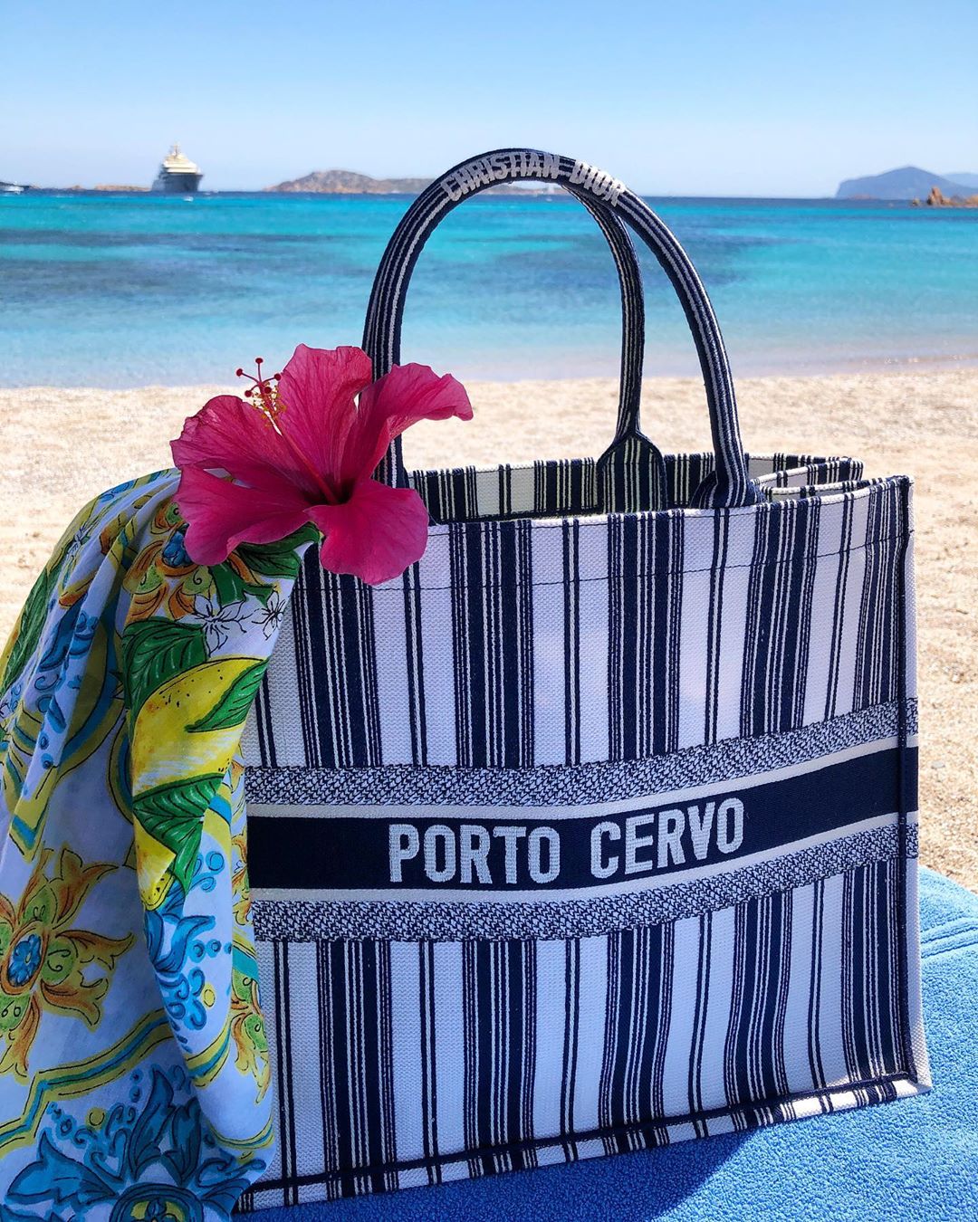 dior beach tote