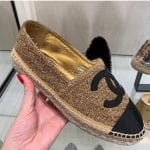 Chanel Gold Tweed Espadrilles