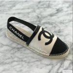 Chanel Black White Espadrilles with Logo Strap