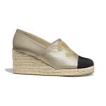 chanel-espadrilles-gold-black-lambskin 1