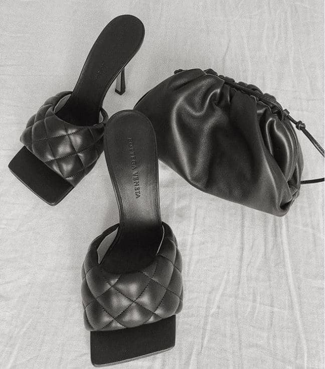 Bottega Veneta Pouch with Quilted Sandals