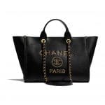 Chanel Black Deauville Large Shopping Bag