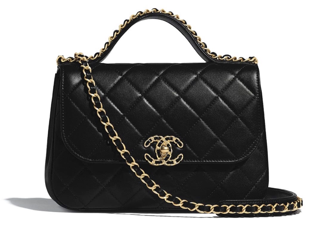 Chanel Chain Infinity Top Handle Bag, 名牌, 手袋及銀包- Carousell