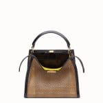 Fendi Beige:Black Perforated Peekaboo X-Lite Medium Bag