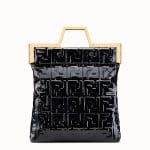 Fendi Black Vinyl Medium Flat Shopping Bag