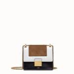 Fendi Black:White:Beige Leather:Suede Kan U Small Bag