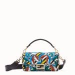 Fendi Multicolor Striped Embroidered Baguette Bag