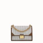 Fendi White:Brown Perforated Kan-U Bag