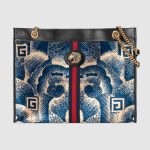 Gucci Blue Cloud Print Velvet Rajah Large Tote Bag