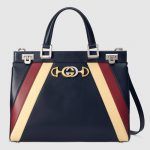 Gucci Blue Multicolor Zumi Medium Top Handle Bag