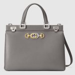 Gucci Dusty Grey Zumi Medium Top Handle Bag