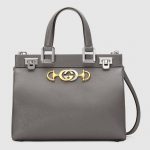Gucci Dusty Grey Zumi Small Top Handle Bag