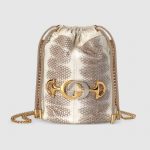 Gucci Grey Snakeskin Zumi Mini Bucket Bag