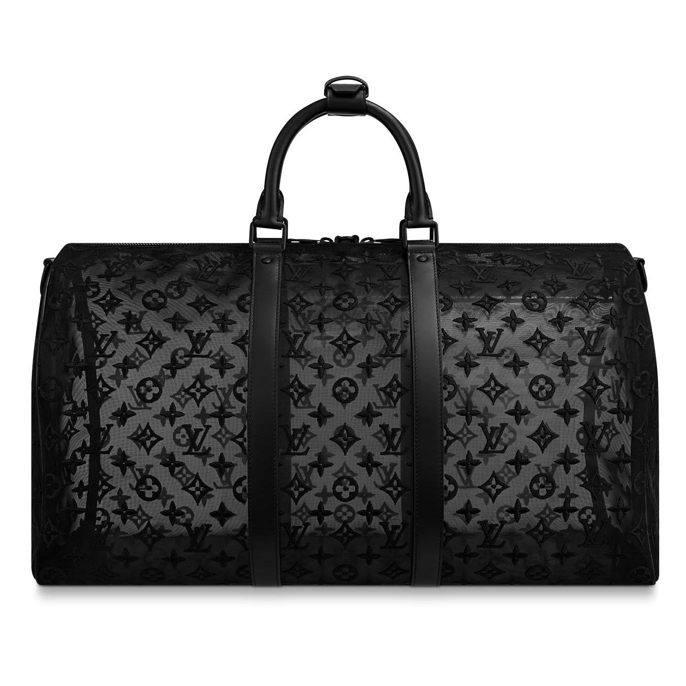 Louis Vuitton Keepall Bandouliere Monogram Mesh 50 Pink in Mesh