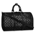Louis Vuitton Black Monogram See Through Keepall Bandoulière 50 Bag 1