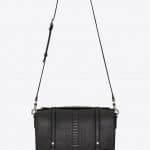 Saint Laurent Black Brushed Python Schoolbag Satchel Bag